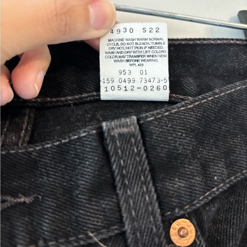 Y2K Grunge Black Levis High Waist Jeans Women’s 512 Slim Fit Straight Leg 11 JR - Picture 6 of 13